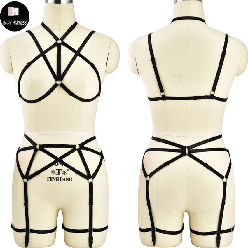 Women Sexy Elastic Body Harness Lingerie Set Body Cage Bondage Harness Belt Goth Fetish Festival Rave Garter Belt Bondage Dress
Women Sexy Elastic Body Harness Lingerie Set Body Cage Bondage Harness Belt Goth Fetish Festival Rave Garter Belt Bondage Dress