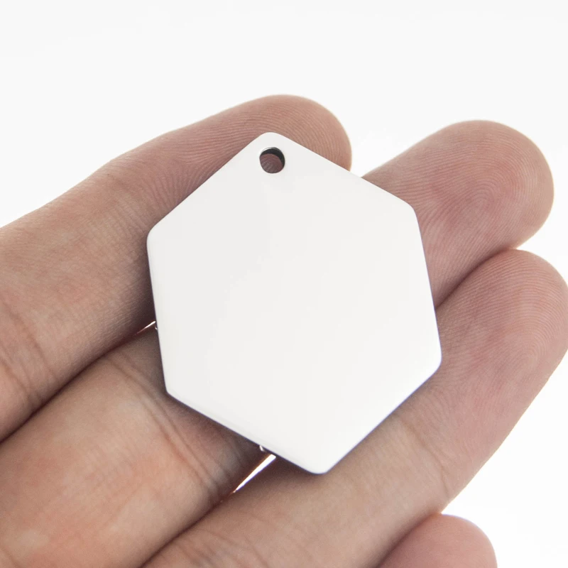 High quality hexagon pendant Customized Stainless steel plate both sides mirror polished charms pendants 50pcs
High quality hexagon pendant Customized Stainless steel plate both sides mirror polished charms pendants 50pcs