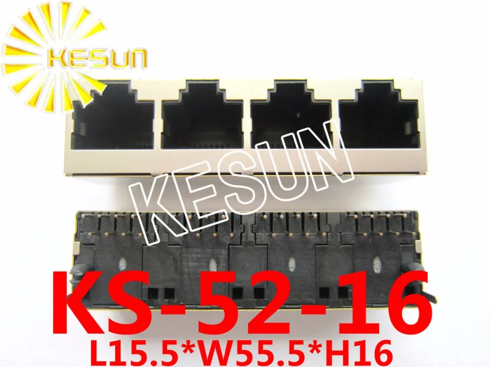 40PCS x RJ45 5224-8C/1x4 With Shield PCB Modular jack Network socket LAN CONNECTOR plug 4 Port 180 degree top-entry
40PCS x RJ45 5224-8C/1x4 With Shield PCB Modular jack Network socket LAN CONNECTOR plug 4 Port 180 degree top-entry