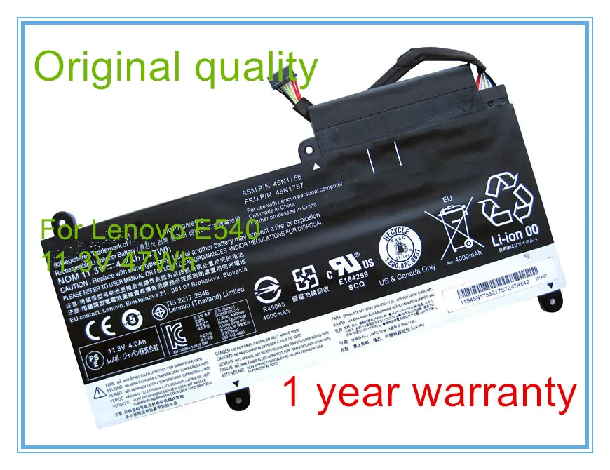 11.3V 47WH Original New Laptop Battery for E450 E450C E455 45N1757 45N1756 45N1754 4.12Ah
11.3V 47WH Original New Laptop Battery for E450 E450C E455 45N1757 45N1756 45N1754 4.12Ah