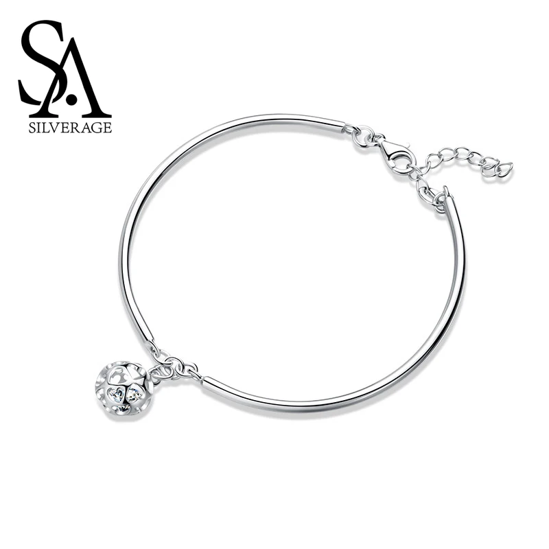 SA SILVERAGE 925 Sterling Bangle for Woman 2019 Sterling Silver Charm Bracelet Hollow Ball New S925 Silver Bracelet Fine Jewelry
SA SILVERAGE 925 Sterling Bangle for Woman 2019 Sterling Silver Charm Bracelet Hollow Ball New S925 Silver Bracelet Fine Jewelry
