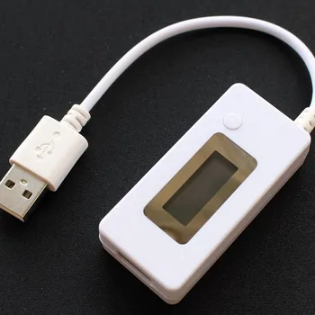 1pcs KCX-017 White tail LCD USB Mini Spanning en Stroom Detector mobiele telefoon Mobiele Power capaciteit tester snapshot