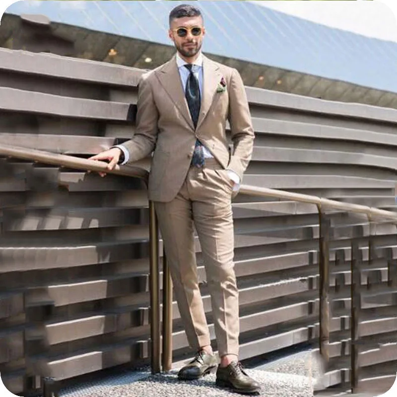 Peaked Lapel Khaki Men Wedding Suits Slim Fit Suits Man Blazers Custom Groom Tuxedo Slim Fit Terno Masculino Prom Suit 2Piece
Peaked Lapel Khaki Men Wedding Suits Slim Fit Suits Man Blazers Custom Groom Tuxedo Slim Fit Terno Masculino Prom Suit 2Piece