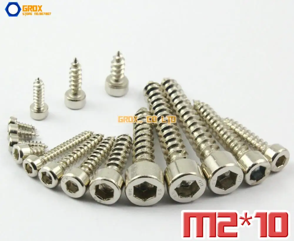 200 Pieces M2 x 10mm 8.8 Grade Alloy Steel Nickel Plated Hexagon Socket Cap Head Self Tapping Screw Model Screw
200 Pieces M2 x 10mm 8.8 Grade Alloy Steel Nickel Plated Hexagon Socket Cap Head Self Tapping Screw Model Screw