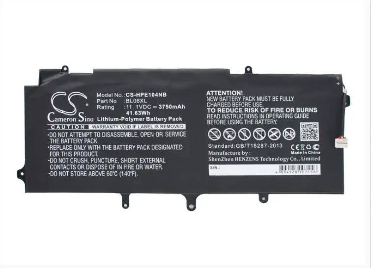Cameron Sino3750mAh battery for HP EliteBook 1040 Folio 1040 G1 Folio 1040 G2 722236-2C1 BL06XL HSTNN-DB5D
Cameron Sino3750mAh battery for HP EliteBook 1040 Folio 1040 G1 Folio 1040 G2 722236-2C1 BL06XL HSTNN-DB5D