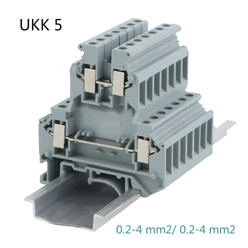 10pcs Type UKK 5 Din Rail Wiring Conductor Quick Connector 24-12AWG Thin Modular Double-layer Screw Terminal Blocks UKK-5
10pcs Type UKK 5 Din Rail Wiring Conductor Quick Connector 24-12AWG Thin Modular Double-layer Screw Terminal Blocks UKK-5