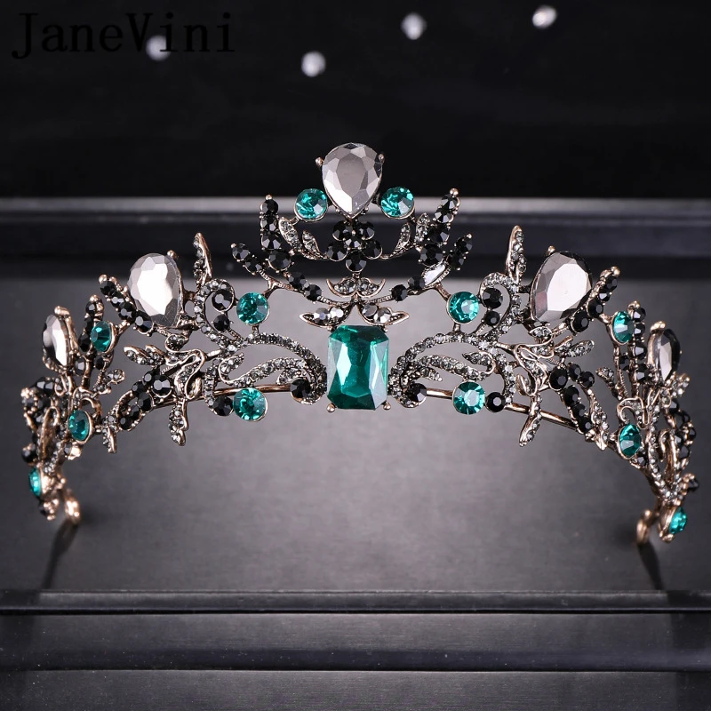 JaneVini Vintage Baroque Green Crystal Beaded Bridal Tiarasand Crowns Princess Pageant Headpiece Women Wedding Hair Accessories
JaneVini Vintage Baroque Green Crystal Beaded Bridal Tiarasand Crowns Princess Pageant Headpiece Women Wedding Hair Accessories