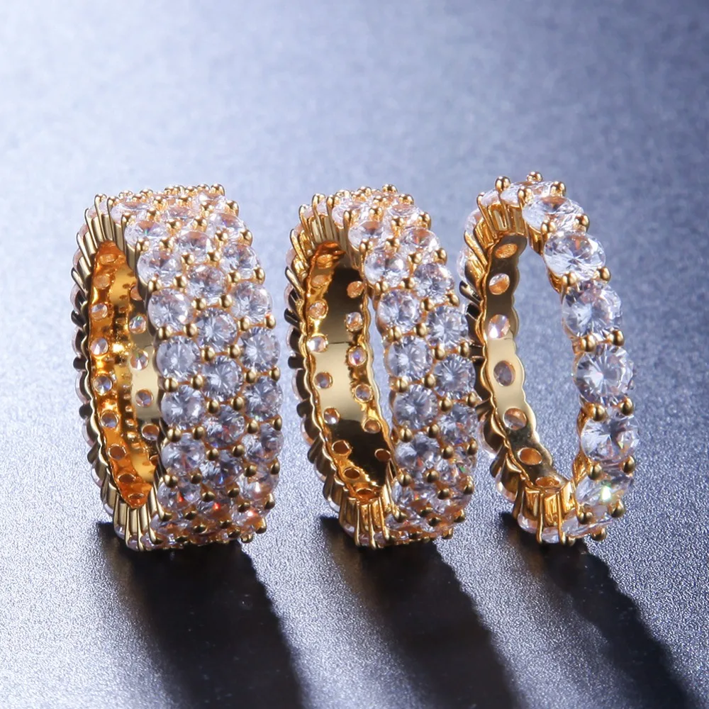 Hip hop Bling Iced Out Cubic Zirconia Ring Tennis Chain Rings Women Men 1 2 3 Rows CZ Zircon Link Chain Jewelry Gold Color Gift
Hip hop Bling Iced Out Cubic Zirconia Ring Tennis Chain Rings Women Men 1 2 3 Rows CZ Zircon Link Chain Jewelry Gold Color Gift