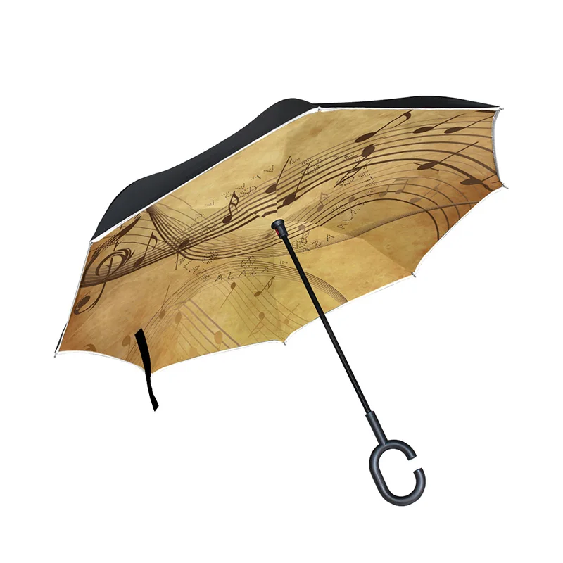 Windproof Creative Yellow Music Note Reverse Umbrella Double Layer Inverted Umbrella for Car
Windproof Creative Yellow Music Note Reverse Umbrella Double Layer Inverted Umbrella for Car