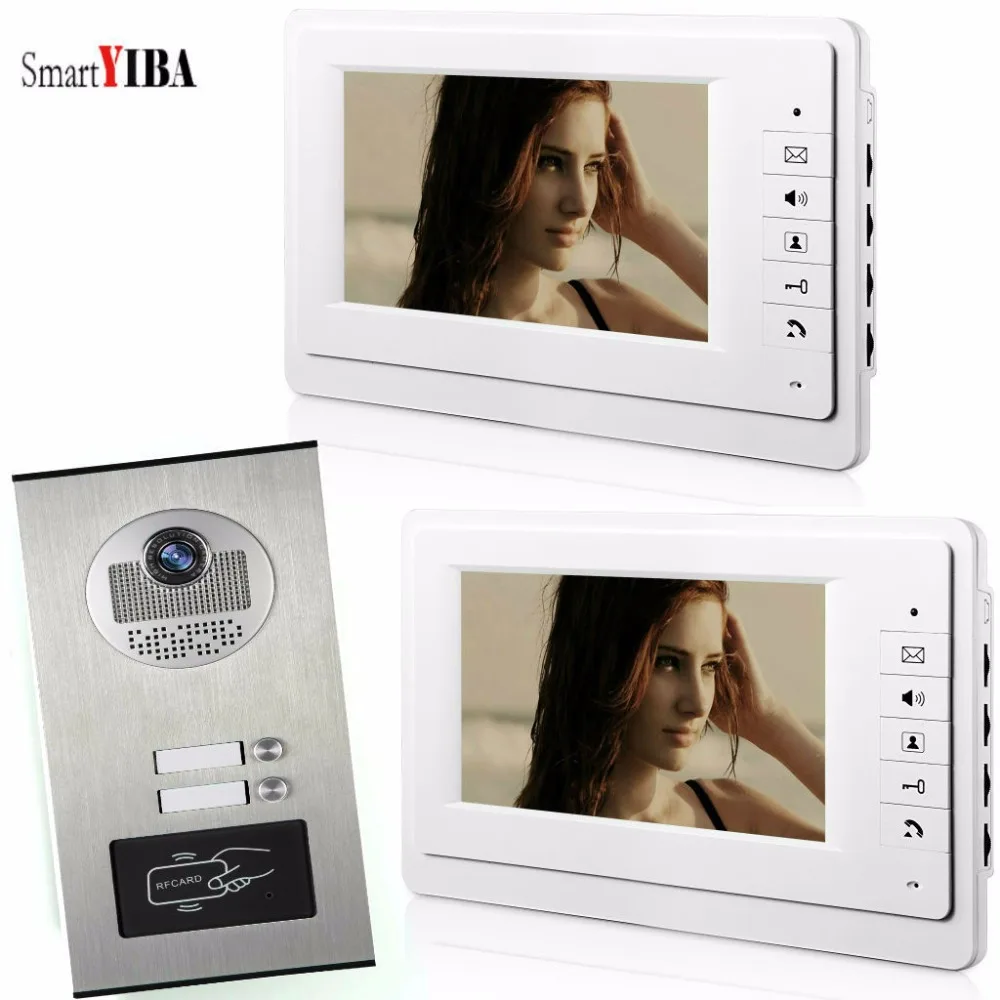 SmartYIBA 7'' RFID 2Units Apartments Home Intercom LCD Color Screen for House/Flat +IR Night Vision Camera
SmartYIBA 7'' RFID 2Units Apartments Home Intercom LCD Color Screen for House/Flat +IR Night Vision Camera