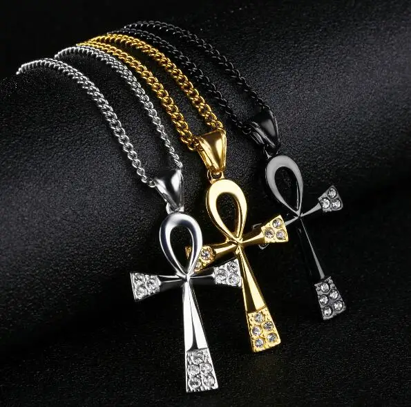 Unisex Women crystals Stainless Steel Necklace 43mm ancient Egypt Cross Pendant Jewelry with chain 24''
Unisex Women crystals Stainless Steel Necklace 43mm ancient Egypt Cross Pendant Jewelry with chain 24''