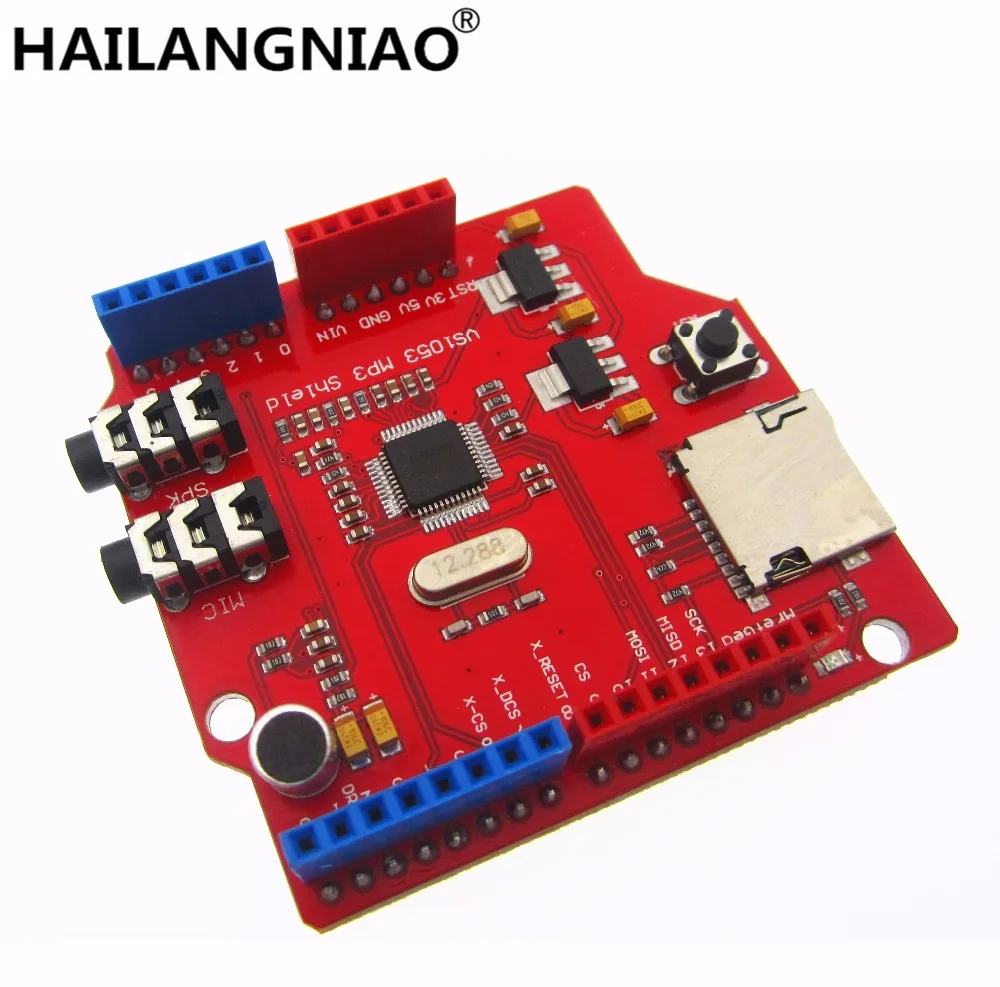 5pcs/lot VS1053 MP3 recording module development board (on-board recording function) uno r3
5pcs/lot VS1053 MP3 recording module development board (on-board recording function) uno r3
