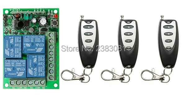 NEW Wireless RF Remote Control Switch teleswitch DC 12V 10A 4CH 3PCS Transmitter With Battery+ Receiver Access/door System
NEW Wireless RF Remote Control Switch teleswitch DC 12V 10A 4CH 3PCS Transmitter With Battery+ Receiver Access/door System