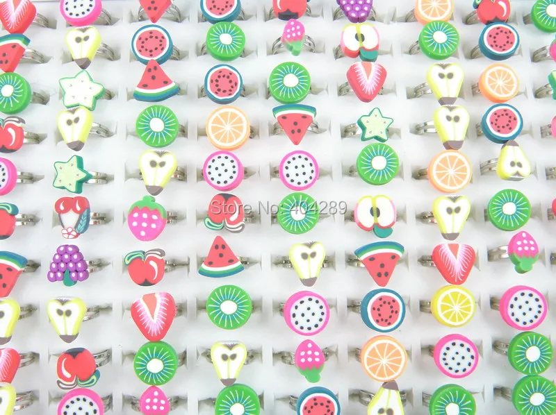 Wholesale 100Pcs Polymer Clay Fruite Finger Rings For Kids Flower Adjustable Wedding Rings For Children Gift
Wholesale 100Pcs Polymer Clay Fruite Finger Rings For Kids Flower Adjustable Wedding Rings For Children Gift