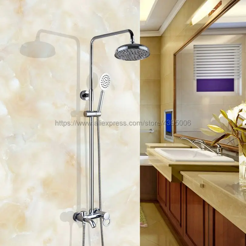 Bathroom 8" Rainfall Shower Faucet Set Single Handle Bath Shower Mixer Taps Wall Mounted with Handshower Bcy338
Bathroom 8" Rainfall Shower Faucet Set Single Handle Bath Shower Mixer Taps Wall Mounted with Handshower Bcy338