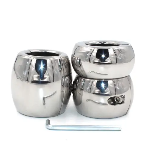 Metal Scrotum Pendant Ball Stretchers Testis Weight penis Restraint  Stainless Steel cock Lock Ring 3 Size for choice