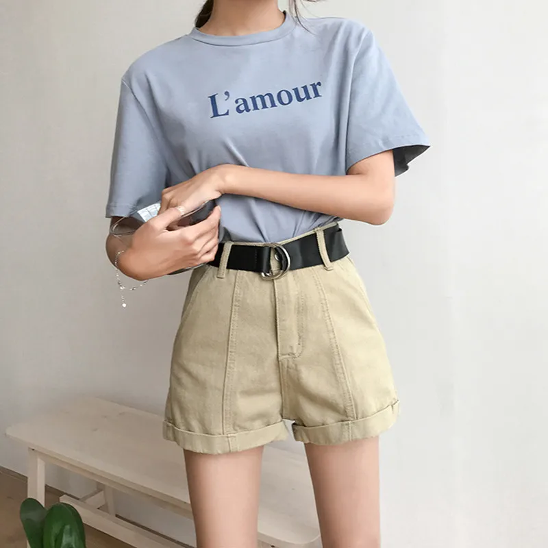 With Belt Summer Spring Women Casual Loose Denim Shorts Solid High Waist Wide Leg Shorts Ladies All Match Bigsize Jean Shorts
With Belt Summer Spring Women Casual Loose Denim Shorts Solid High Waist Wide Leg Shorts Ladies All Match Bigsize Jean Shorts