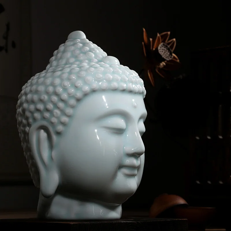 Ceramic Buddha head statue home decor buddhist figure Sculpture ornament decoration living room office buddhism
Ceramic Buddha head statue home decor buddhist figure Sculpture ornament decoration living room office buddhism