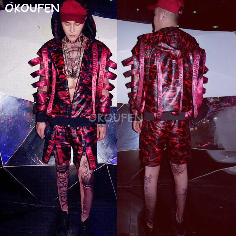 Man Hip Hop Hollow Belt Leather Jacket Amouflage uniform clothing set Nightclub bar male singer dj stage costume
Man Hip Hop Hollow Belt Leather Jacket Amouflage uniform clothing set Nightclub bar male singer dj stage costume