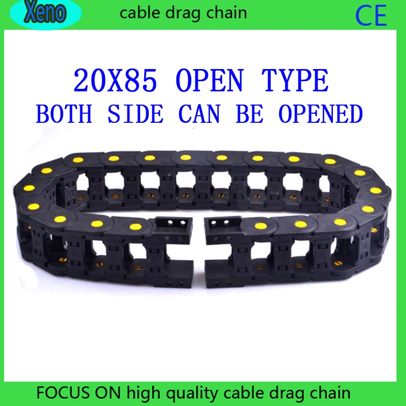 20x85mm 10 Meters Open Type Reinforced Nylon Wire Carrier With Yellow Points For CNC Route Machine
20x85mm 10 Meters Open Type Reinforced Nylon Wire Carrier With Yellow Points For CNC Route Machine
