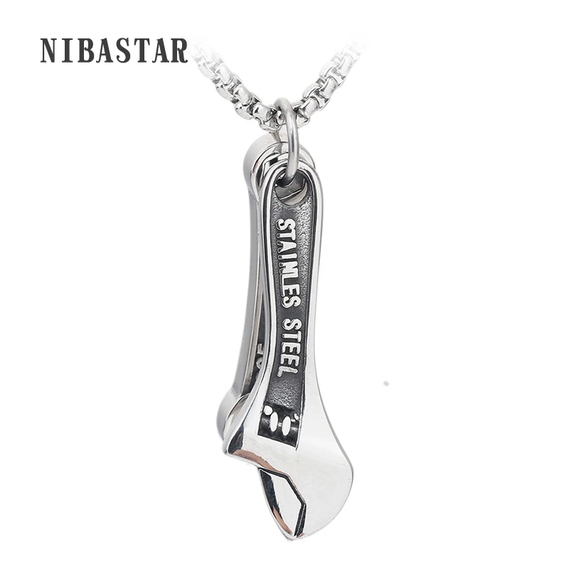 Gothic Men's Stainless Steel Double Pendant Necklace Hip Hop Necklace Spanner Pendant Popcorn 24''Chain Necklace
Gothic Men's Stainless Steel Double Pendant Necklace Hip Hop Necklace Spanner Pendant Popcorn 24''Chain Necklace