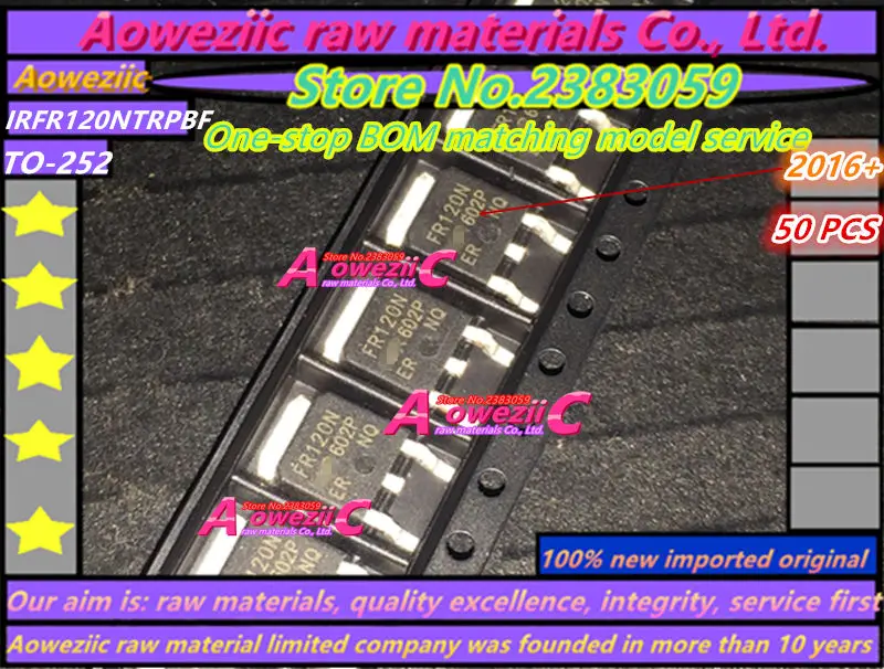 Aoweziic 100% new original imported IRFR120NTRPBF FR120N TO-252 power MOS tube 100V 9.4A
Aoweziic 100% new original imported IRFR120NTRPBF FR120N TO-252 power MOS tube 100V 9.4A