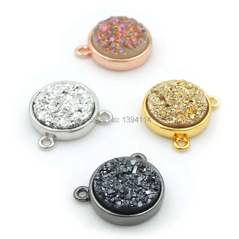 10mm 12mm Mixed Colors Plastic Druse Round Charm Of Double Circles Fit For Women As Necklaces Accessory
10mm 12mm Mixed Colors Plastic Druse Round Charm Of Double Circles Fit For Women As Necklaces Accessory
