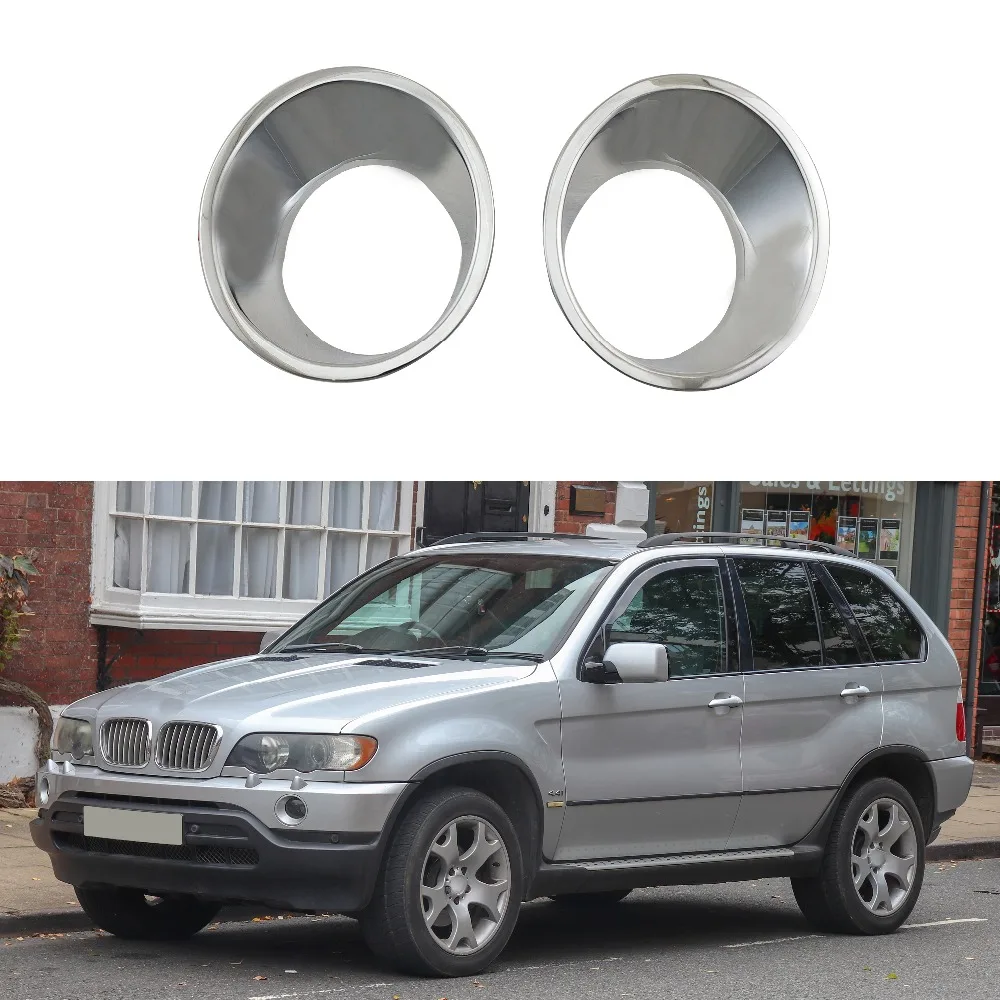 For BMW E53 X5 1999 2000 2001 2002 2005 2006 Fog lamps cover Trim ABS Chrome 2pcs Front fog light cover car-styling accessories
For BMW E53 X5 1999 2000 2001 2002 2005 2006 Fog lamps cover Trim ABS Chrome 2pcs Front fog light cover car-styling accessories