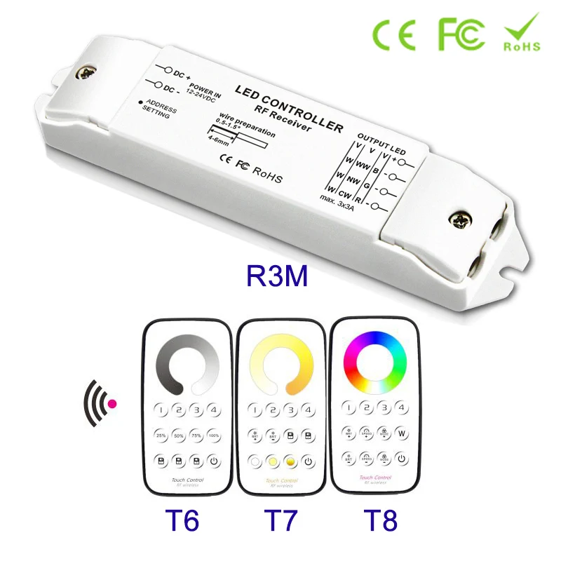 NEW Constant Voltage Mini Multi-Zone CCT RGBW Dimmer Controller DC12V 24V RF Receiver Led strip Touch Controller Remote Control
NEW Constant Voltage Mini Multi-Zone CCT RGBW Dimmer Controller DC12V 24V RF Receiver Led strip Touch Controller Remote Control