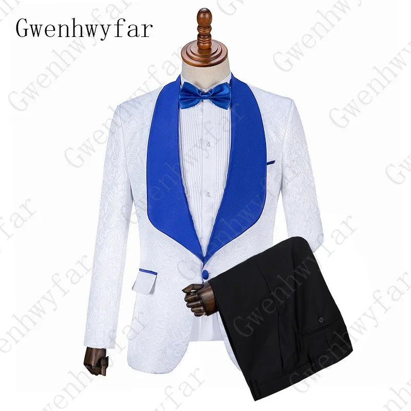 Gwenhwyfar 2023 Fashion Men Suit One Button White Jacquard Suit Royal Blue Shawl Collar Tuxedo Wedding Suit Custom Made 2 Pieces
Gwenhwyfar 2023 Fashion Men Suit One Button White Jacquard Suit Royal Blue Shawl Collar Tuxedo Wedding Suit Custom Made 2 Pieces