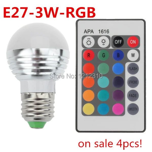 4 шт./лот 3 Вт E27 RGB Светодиодная лампа 16 цветов меняющая лампа прожектор 110-245 В для украшения дома и вечеринки с ИК-пультом
4 шт./лот 3 Вт E27 RGB Светодиодная лампа 16 цветов меняющая лампа прожектор 110-245 В для украшения дома и вечеринки с ИК-пультом