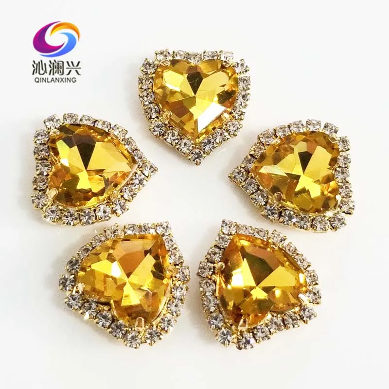 Heart Shape Golden Yellow Crystal Glass Rhinestones, Gold Bottom Sew on Buckle, Used for Needlework, DIY/Sewing Accessories
Heart Shape Golden Yellow Crystal Glass Rhinestones, Gold Bottom Sew on Buckle, Used for Needlework, DIY/Sewing Accessories