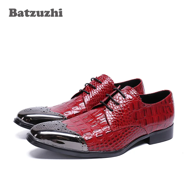 Batzuzhi 2018 New Men Shoes Handmade Luxury Oxford Shoes for Men Metal Square Toe Genuine Leather Dress Shoes Men Red Wedding
Batzuzhi 2018 New Men Shoes Handmade Luxury Oxford Shoes for Men Metal Square Toe Genuine Leather Dress Shoes Men Red Wedding