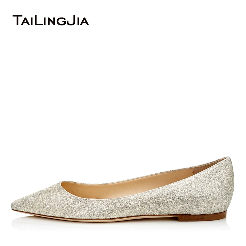 Women Comfort Pointed toe White Ballet Flats Slip on Sliver Glitter Wedding Shoes Ladies Spring Summer Shoes Big Size Wholesale
Women Comfort Pointed toe White Ballet Flats Slip on Sliver Glitter Wedding Shoes Ladies Spring Summer Shoes Big Size Wholesale