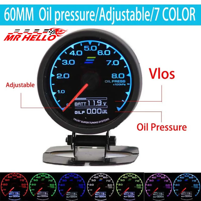 GReddi Oil Press Gauge 7 Light Colors LCD Display With Voltage Oil Pressure 62mm 2.5 Inch With Sensor Racing Gauge
GReddi Oil Press Gauge 7 Light Colors LCD Display With Voltage Oil Pressure 62mm 2.5 Inch With Sensor Racing Gauge