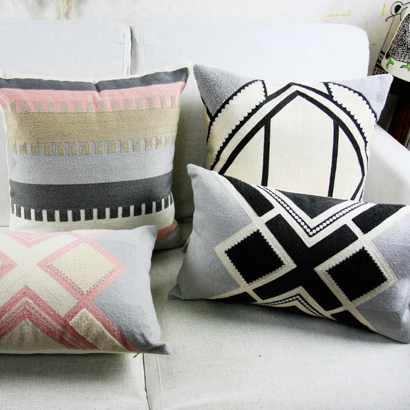 Vintage Pink Grey Cushion Cover Aztec Geometric Embroidery Pillow Case with For Sofa Bed Simple Home Decor 45x45cm/30x50cm
Vintage Pink Grey Cushion Cover Aztec Geometric Embroidery Pillow Case with For Sofa Bed Simple Home Decor 45x45cm/30x50cm