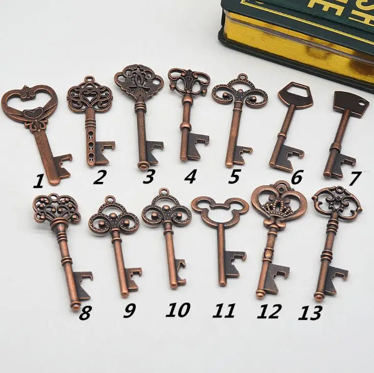 13 Styles Keychain Opener Ancient Copper Key Beer Bottle Opener Creative Wedding Gift Party Bar Tool SN1764
13 Styles Keychain Opener Ancient Copper Key Beer Bottle Opener Creative Wedding Gift Party Bar Tool SN1764