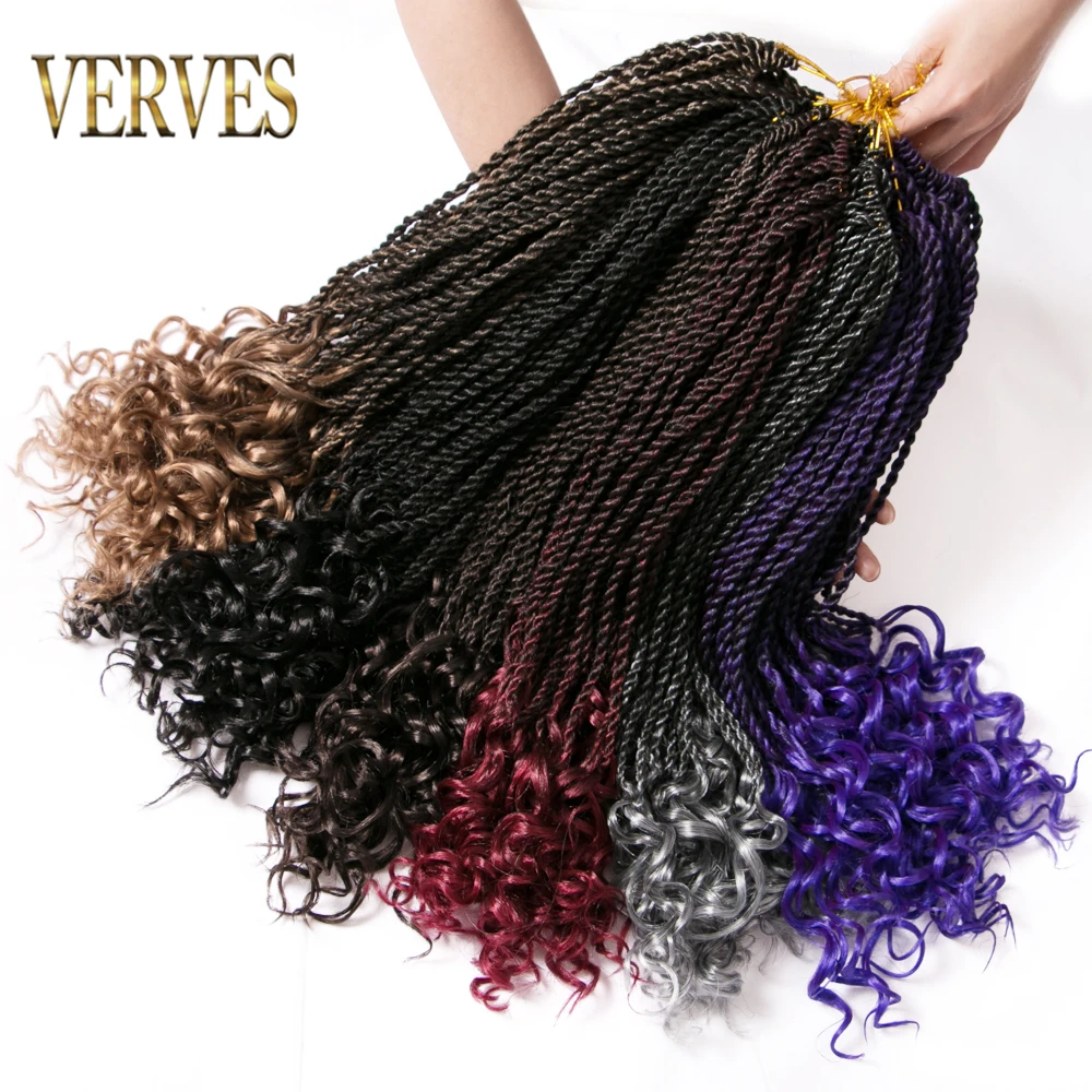 VERVES Ombre Senegalese Twist Synthetic Crochet Braids Hair 18 Inch 30 Strands/Piece Curly End Black Braiding Hair Extentions
VERVES Ombre Senegalese Twist Synthetic Crochet Braids Hair 18 Inch 30 Strands/Piece Curly End Black Braiding Hair Extentions