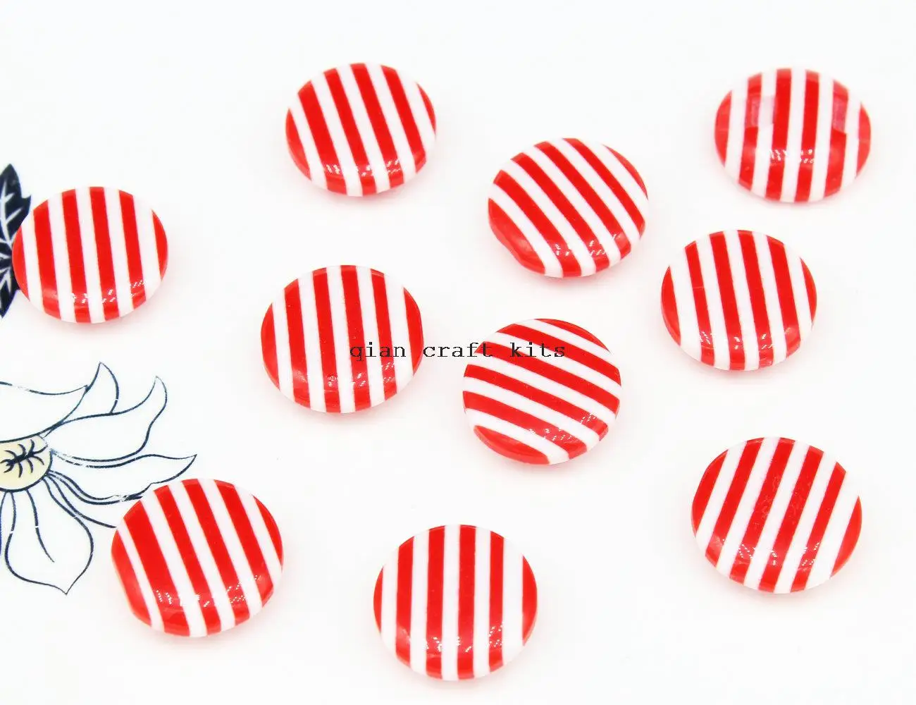 300pcs medium 16mm Resin red Striped Flat Round Cabochons, Striped Button bright candy shank buttons high quality
300pcs medium 16mm Resin red Striped Flat Round Cabochons, Striped Button bright candy shank buttons high quality