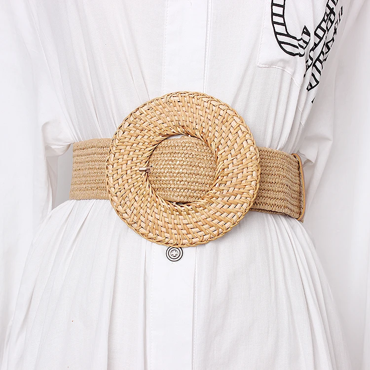 Wide Round Weaving Buckle Waistband Women Elastic Knitted Braided Buckle Waist belts Strap Bohemian Style Dress Belt Ceinture
Wide Round Weaving Buckle Waistband Women Elastic Knitted Braided Buckle Waist belts Strap Bohemian Style Dress Belt Ceinture