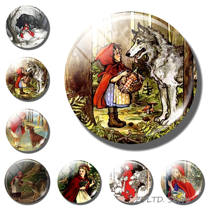 Little Red Riding Hood Big Wolf fridge magnet Glass cabochon Fairy tales refrigerator magnets Cartoon girl animal stickers Decor
Little Red Riding Hood Big Wolf fridge magnet Glass cabochon Fairy tales refrigerator magnets Cartoon girl animal stickers Decor