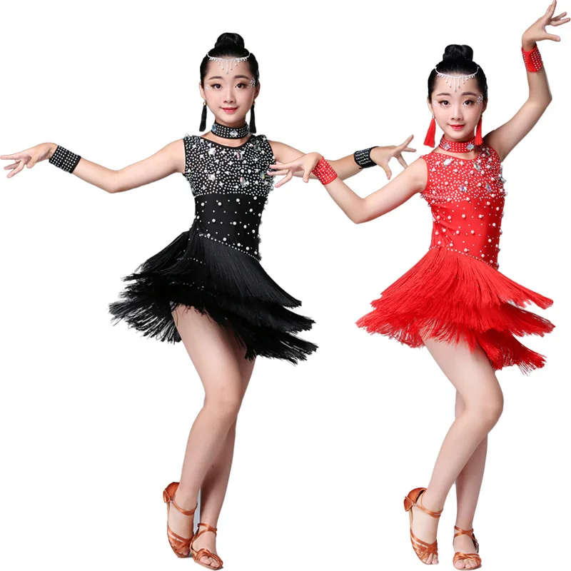 child kid children professional latin dance dress for girls ballroom dancing dresses for kids red sequin fringe salsa tassel
child kid children professional latin dance dress for girls ballroom dancing dresses for kids red sequin fringe salsa tassel