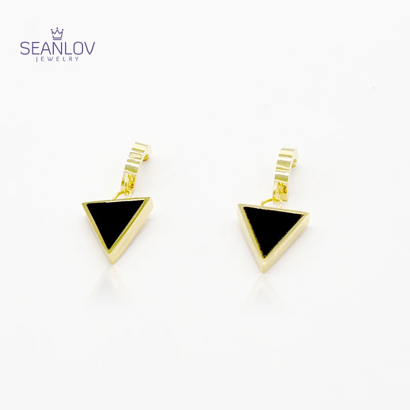 Seanlov Gold Color Triangle Stainless Black Acrylic Drop Earrings For Women Fine Jewelry drop shipping
Seanlov Gold Color Triangle Stainless Black Acrylic Drop Earrings For Women Fine Jewelry drop shipping