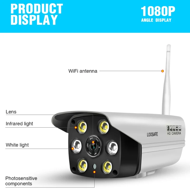 HD1080P CCTV Camera Security Camera Full Color Night Vision Outdoor Waterproof Wi-fi IP Camera With Night Vision
HD1080P CCTV Camera Security Camera Full Color Night Vision Outdoor Waterproof Wi-fi IP Camera With Night Vision