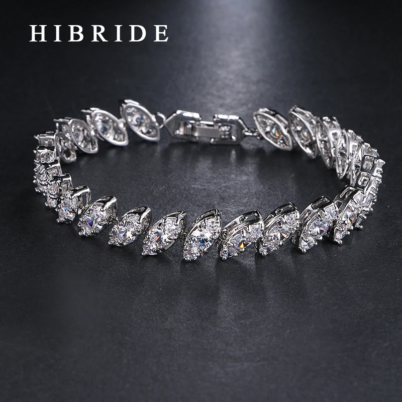 HIBRIDE White Gold Color Bracelets&Bangles For Women Mariquesa Cut AAA Cubic Zirconia Bracelet For Engagement Gifts B-24
HIBRIDE White Gold Color Bracelets&Bangles For Women Mariquesa Cut AAA Cubic Zirconia Bracelet For Engagement Gifts B-24