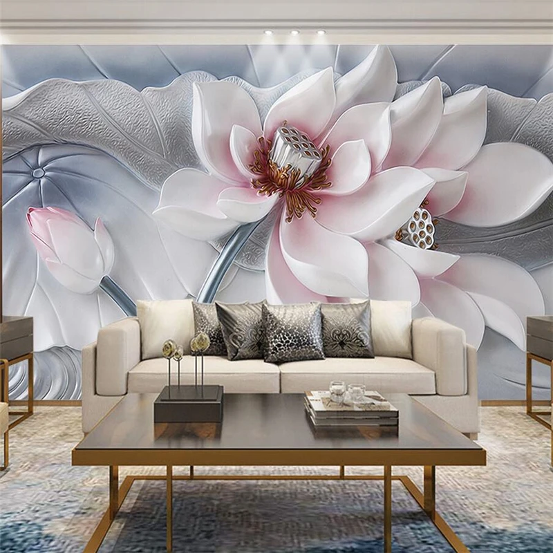 wellyu Custom large-scale mural 3d wallpaper lotus relief background wall living room bedroom background decorative painting
wellyu Custom large-scale mural 3d wallpaper lotus relief background wall living room bedroom background decorative painting