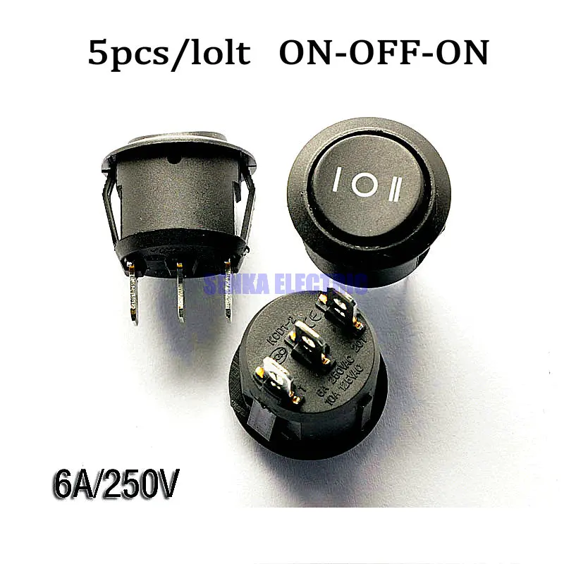 100pcs/lot 20mm Diameter ON-OFF-ON Round Rocker Switch 3 Pins 6A 250V Car Auto Push Button Power Switch
100pcs/lot 20mm Diameter ON-OFF-ON Round Rocker Switch 3 Pins 6A 250V Car Auto Push Button Power Switch