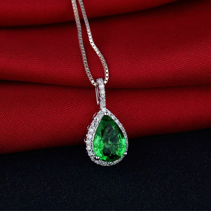 LANMI Pendant Gorgeous Pear Gemstone Natural Green Emerald Brilliant Diamonds Real 18Kt White Gold Women Pendant Necklace
LANMI Pendant Gorgeous Pear Gemstone Natural Green Emerald Brilliant Diamonds Real 18Kt White Gold Women Pendant Necklace