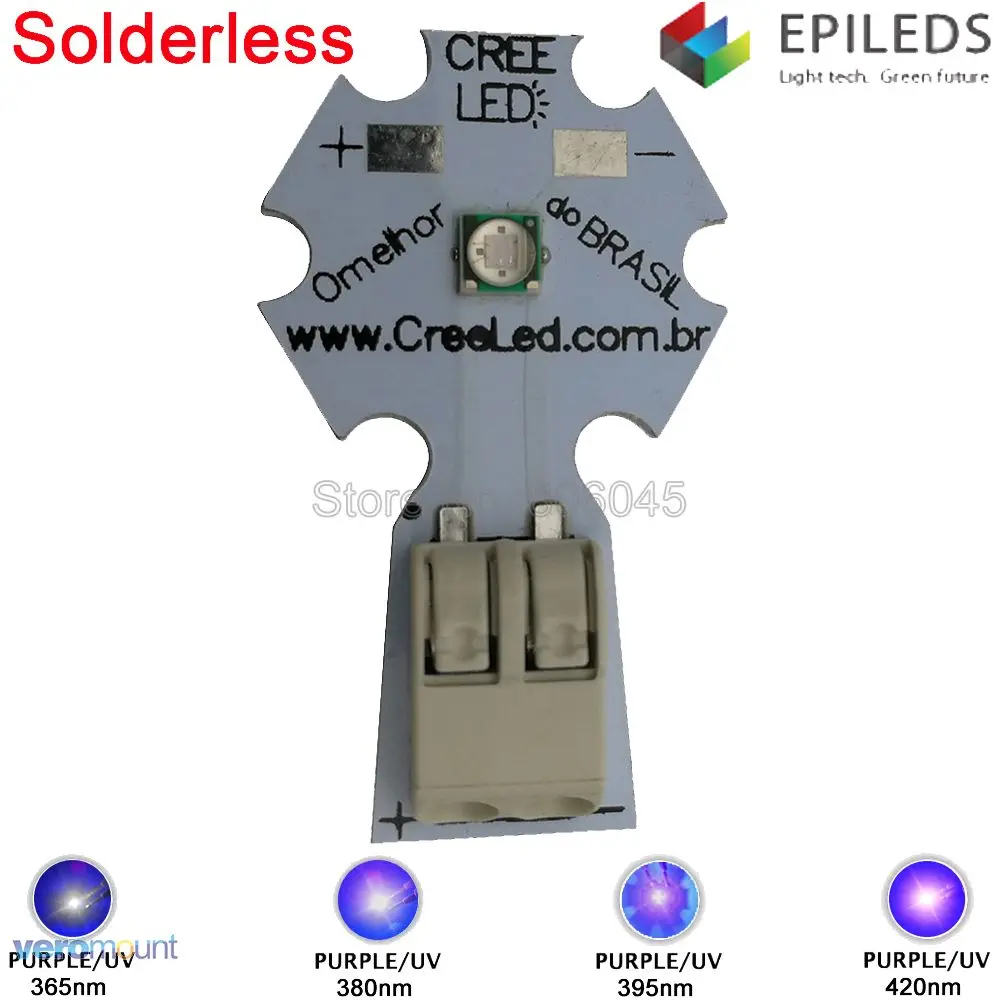 5pcs 3W 3535 UV Ultraviolet Purple Epileds High Power LED Light Emitter 365nm 380nm 395nm 420nm on 20mm Solderless Aluminum PCB
5pcs 3W 3535 UV Ultraviolet Purple Epileds High Power LED Light Emitter 365nm 380nm 395nm 420nm on 20mm Solderless Aluminum PCB