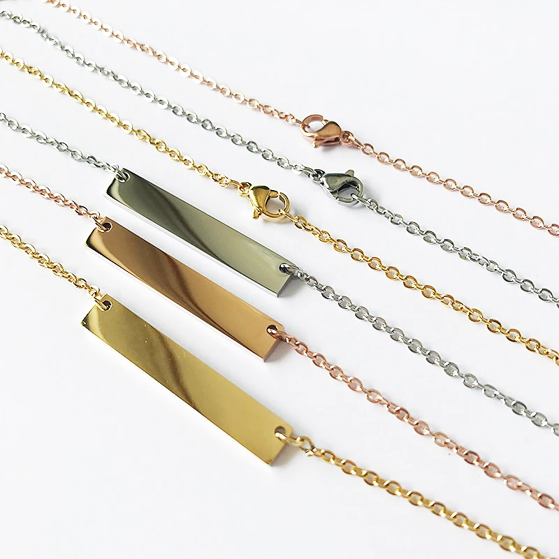 3pcs/Lot High Quality Stainless Steel Mirror Polished Blank Bar Pendant Necklace Fashion Jewelry 45cm
3pcs/Lot High Quality Stainless Steel Mirror Polished Blank Bar Pendant Necklace Fashion Jewelry 45cm